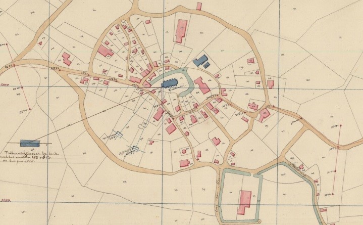 Kaart van Godlinze, circa 1882.